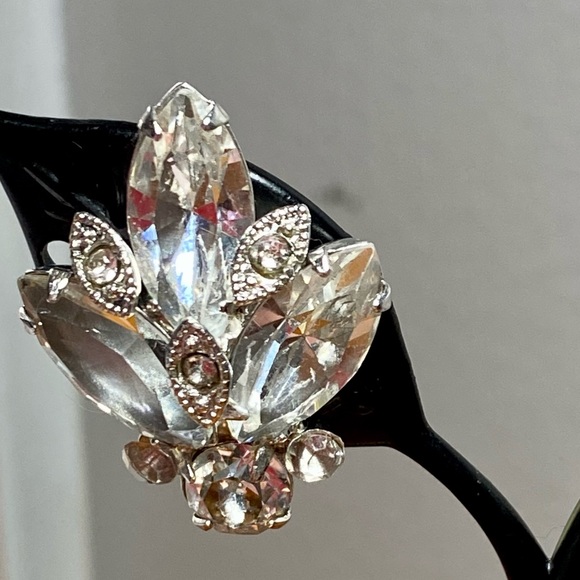 🌹Vintage Eisenberg Wedding Crystal Rhinestone clip Earrings #Prom - Picture 5 of 8